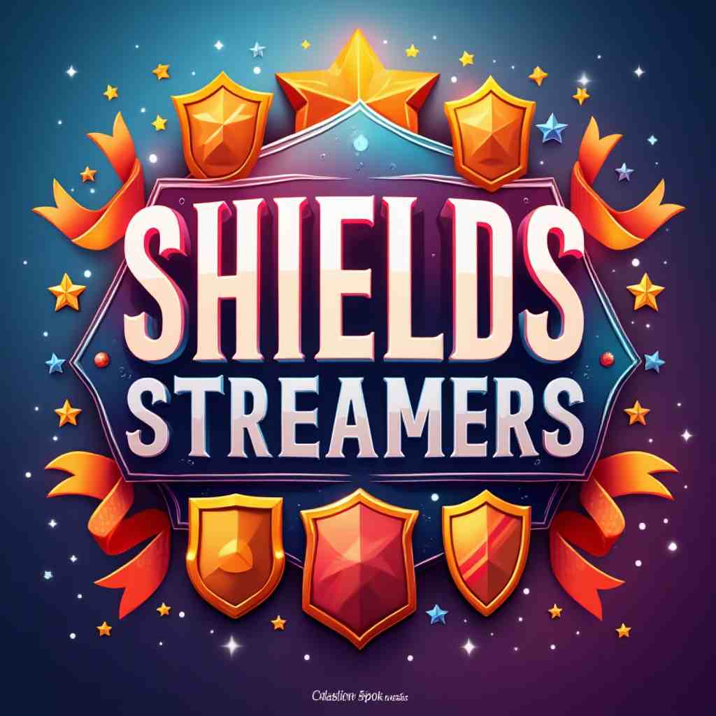 Shields streamers vector graphics set